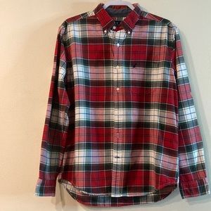 AMERICAN EAGLE. SHIRT Classic Red plaid Plaid Long Sleeve Button Down